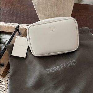 Tom Ford Soleil Leather Cosmetic Bag - White - New with Tags